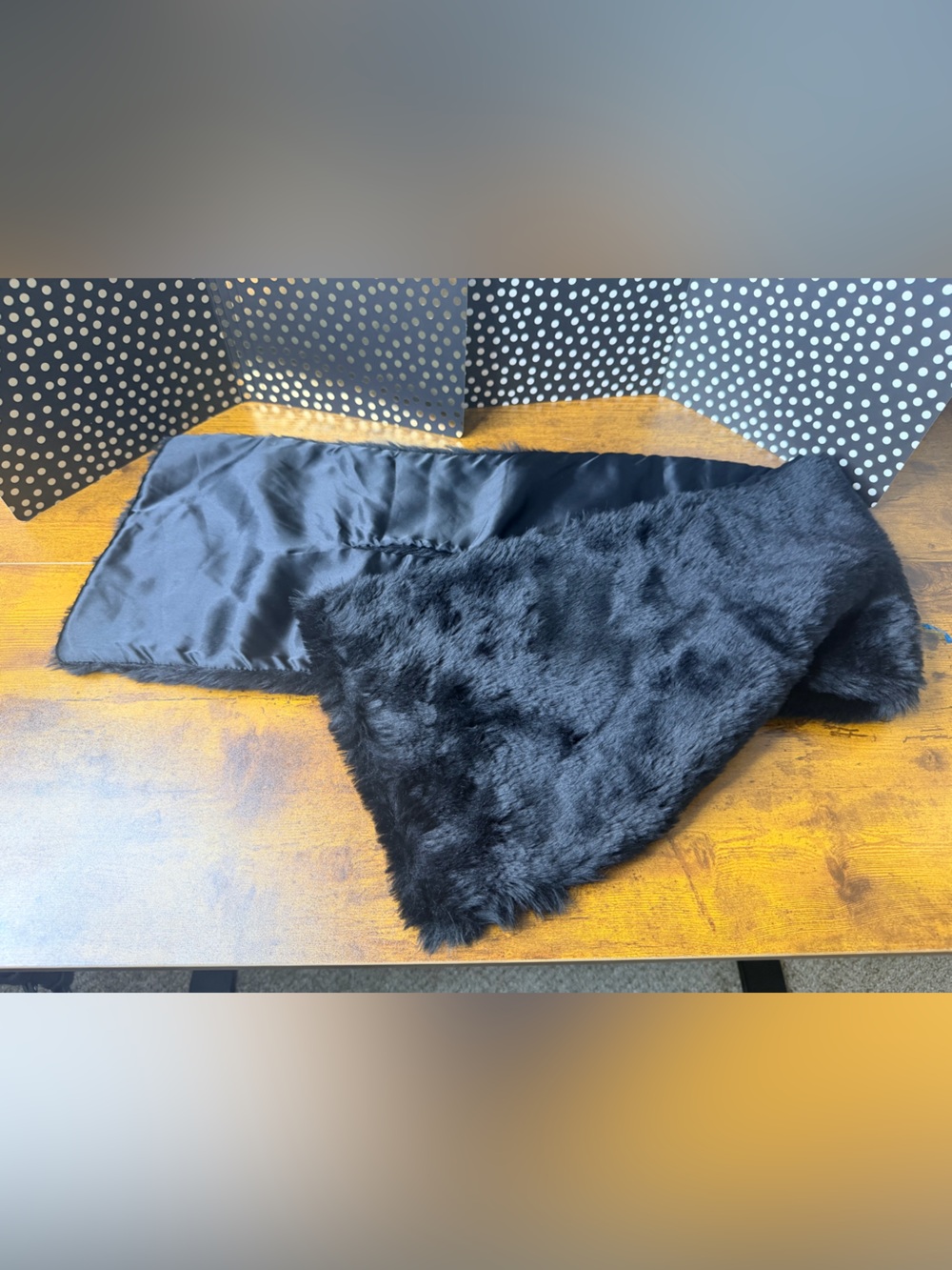 Banana Republic Black Faux Fur Pull Through Scarf
